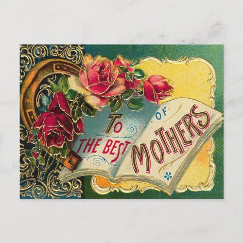 Vintage Floral Worlds Best Mom Postcard
