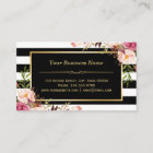 Vintage Floral Wrapping Around Black White Stripes