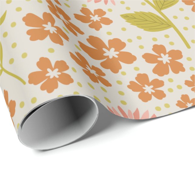 Vintage Floral Wrapping Paper (Roll Corner)