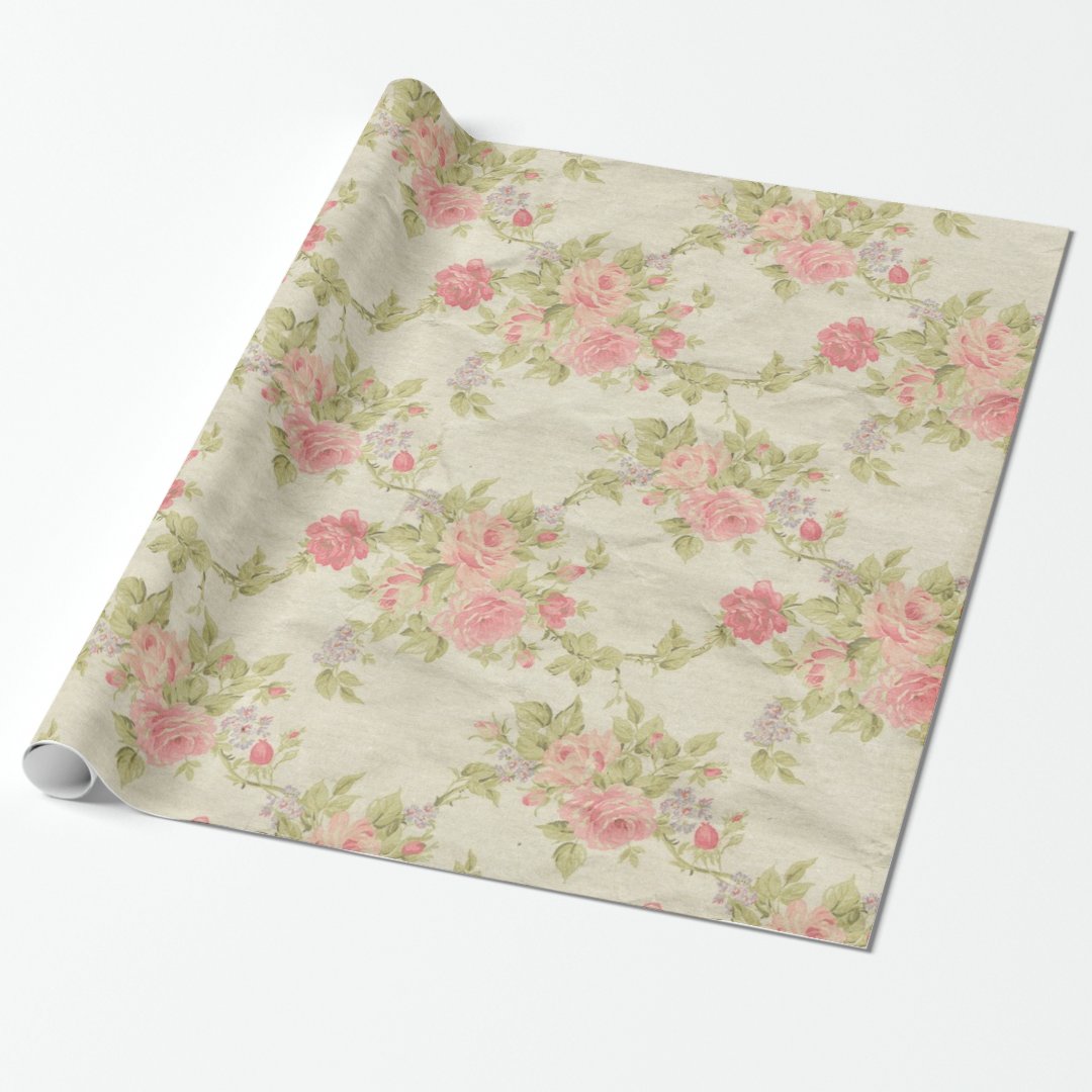 Vintage Floral Wrapping Paper Zazzle