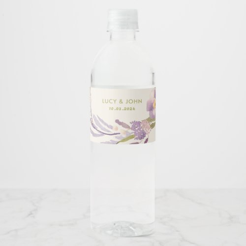 Vintage Floral Wreath Wedding Favour Tags Lavender Water Bottle Label