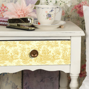 Vintage Floral Yellow Toile de Jouy Tissue Paper
