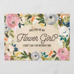 Vintage Florals Flower Girl Invitation
