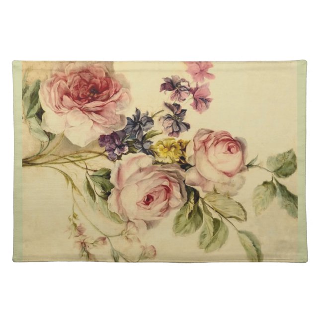 Vintage Florals from 18th Century Cloth Placemat (Front)