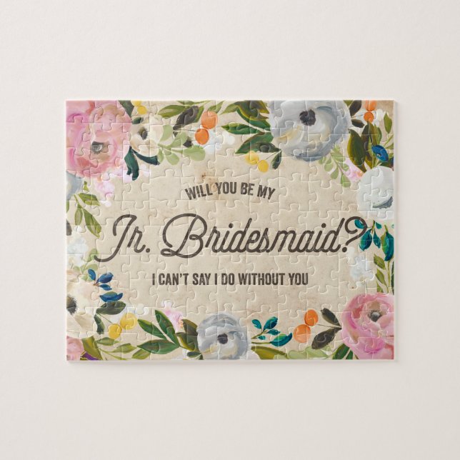 Vintage Florals | Junior Bridesmaid Puzzle (Horizontal)