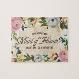 Vintage Florals Maid of Honor Puzzle