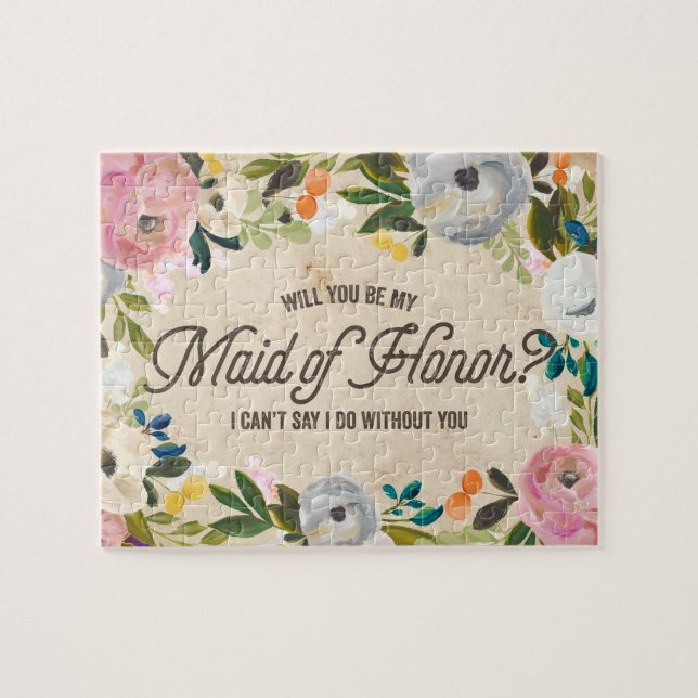 Vintage Florals | Maid of Honor Puzzle (Horizontal)