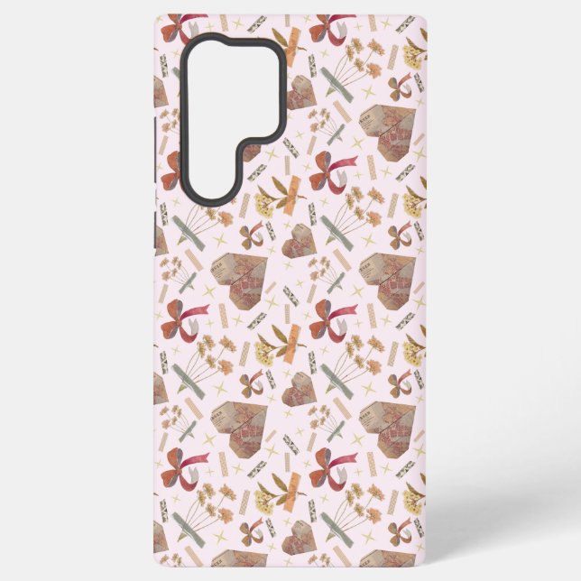 Vintage Florals & Paper Hearts Samsung Case (Back)