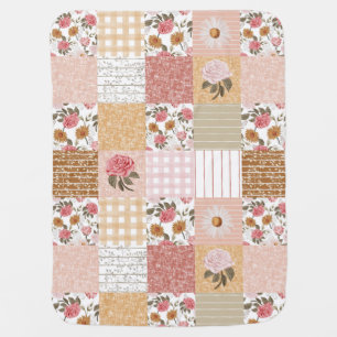 Vintage Florals Patchwork Baby Blanket