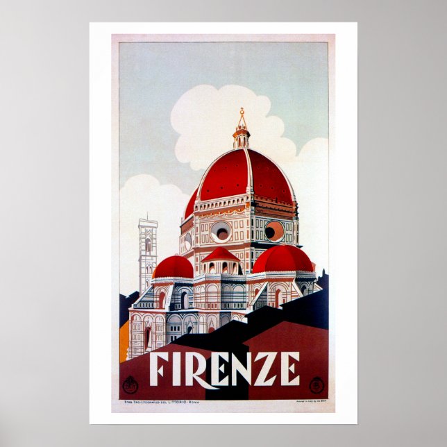 Vintage Florence Italian travel poster (Front)