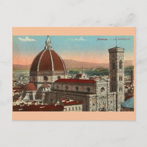 Vintage Florence Italy Cathedral Postcard