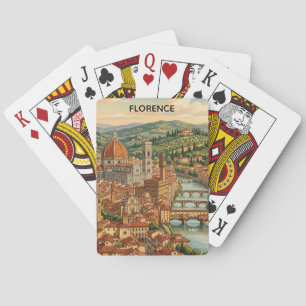 Vintage Florence Italy Tuscany City View Poker Cards