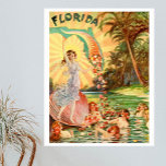 Vintage Florida Advertising With Water Nymphs Poster at Zazzle