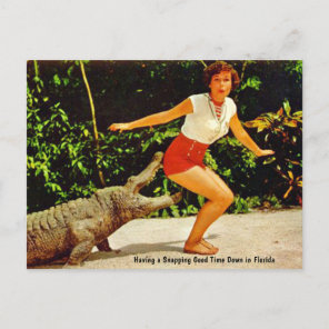 Vintage Florida Alligator Travel Postcard