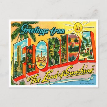 Vintage Florida Announcement Postcard by vintage_gift_shop at Zazzle