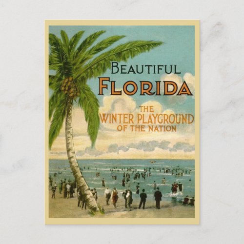 Vintage Florida Beachgoers 1922 Postcard