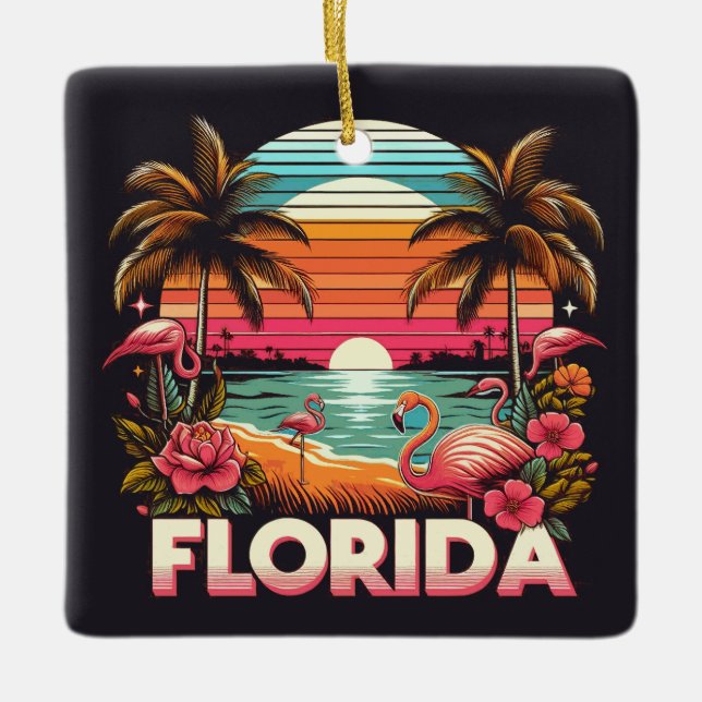 Vintage Florida Ceramic Ornament (Front)