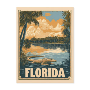 Vintage Florida Everglades Alligator Travel Postcard