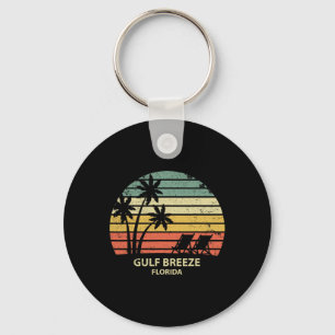 Vintage Florida Gulf Breeze Beach T Shirt Cool Ret Keychain