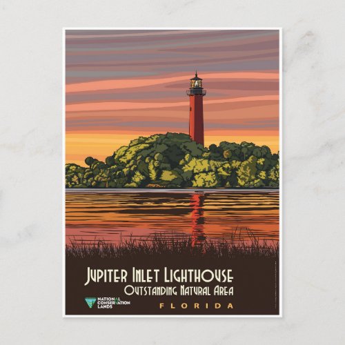 Vintage Florida Jupiter Inlet Lighthouse Postcard