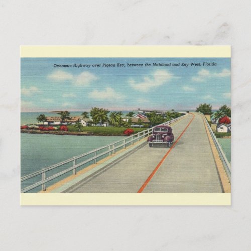 Vintage Florida Keys Highway Postcard