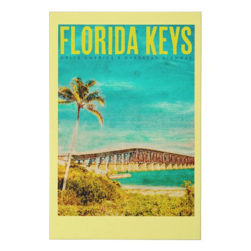 Vintage Florida Keys Key West Faux Canvas Print