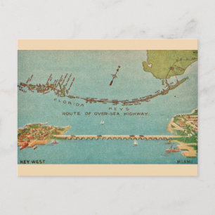 Vintage Florida Keys - Miami  Postcard