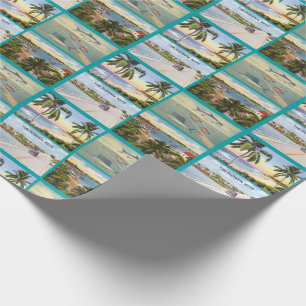 Vintage Florida Keys Scenes Collage Pattern Wrapping Paper