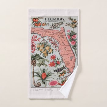 Vintage Florida Map  Hand Towel by ellesgreetings at Zazzle
