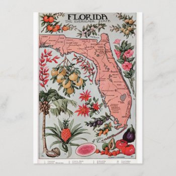 Vintage Florida Map Invitation by ellesgreetings at Zazzle