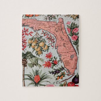 Vintage Florida Map Jigsaw Puzzle by ellesgreetings at Zazzle