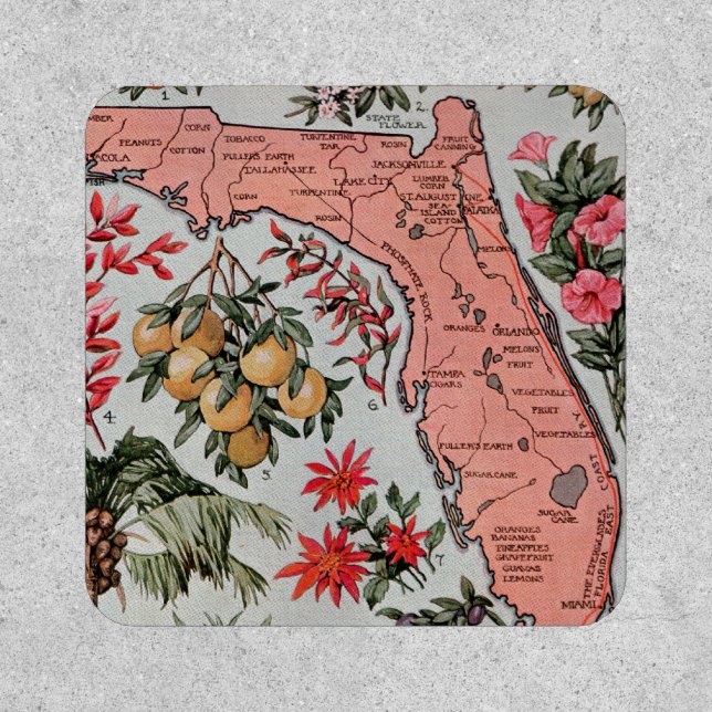 Vintage Florida Map Patch (Front)
