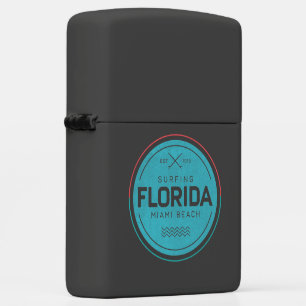 Vintage Florida Miami Beach Surfing Souvenir Retro Zippo Lighter