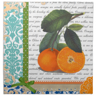 Vintage Florida Orange Fruit dining napkins