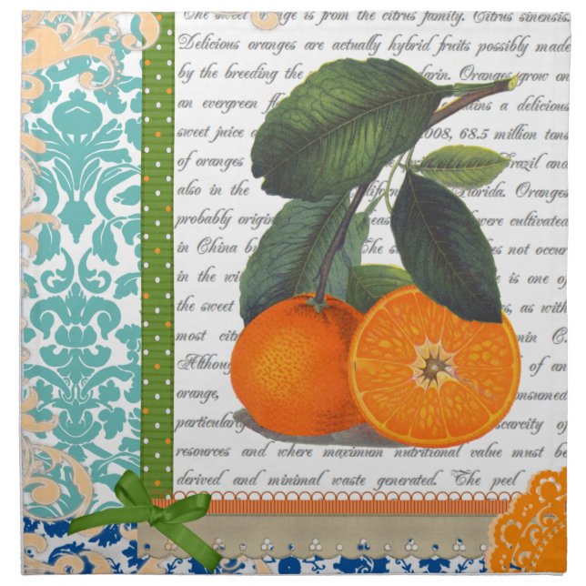 Vintage Florida Orange Fruit dining napkins (Front)