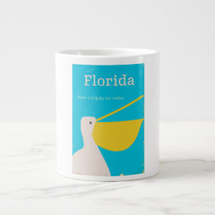 Vintage Florida Pelican travel poster Giant Coffee Mug