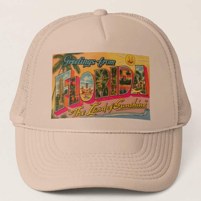 Vintage Florida Postcard Trucker Hat (Front)