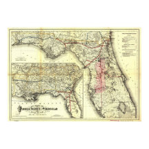 Vintage Florida Railroad Map (1882)