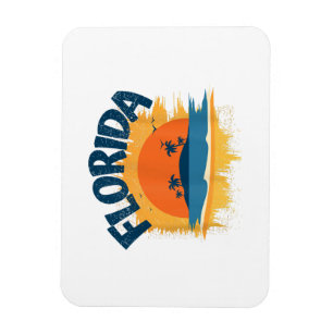 Vintage Florida Retro Tee Design Sunshine Magnet