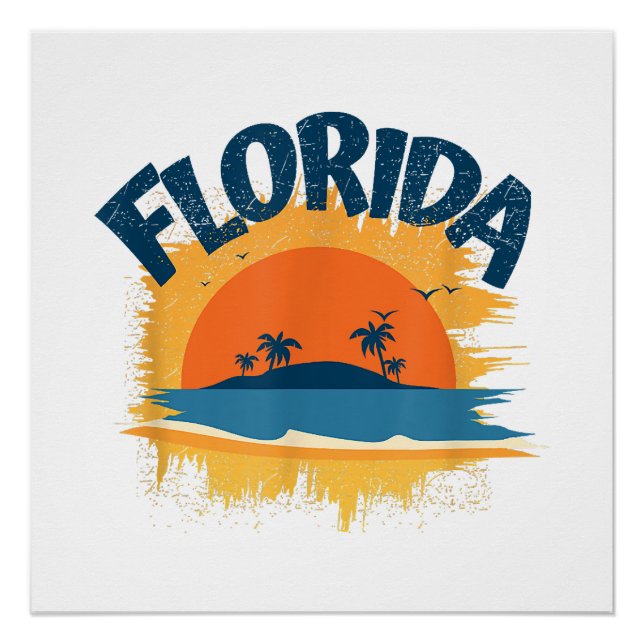 Vintage Florida Retro Tee Design Sunshine Poster (Front)