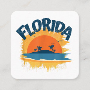 Vintage Florida Retro Tee Design Sunshine Square Business Card