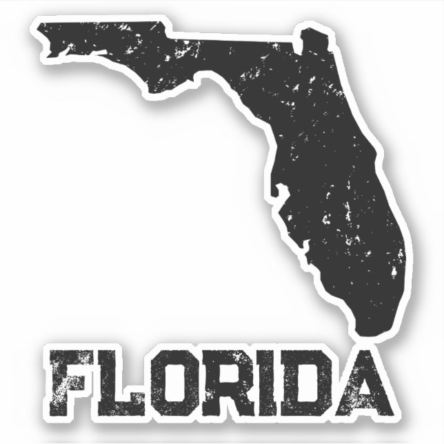 Vintage Florida state vinyl contour sticker (Front)