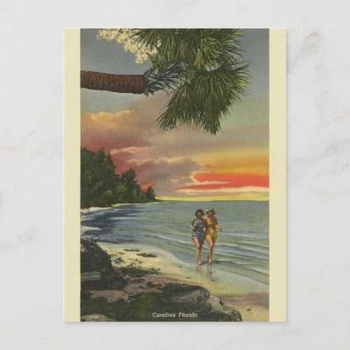 Vintage Florida Sunset Post Card