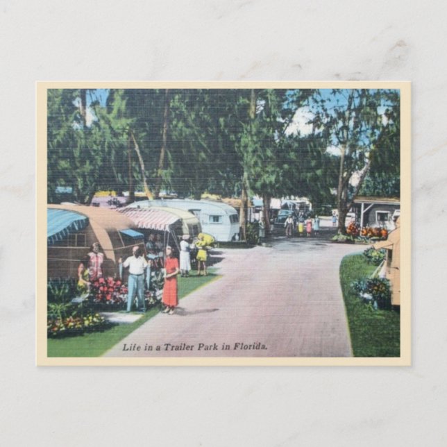 Vintage Florida Trailer Park Postcard (Front)