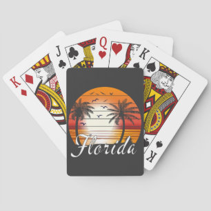 Vintage Florida USA Palm Trees Summer Beach Poker Cards