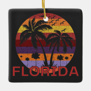 Vintage Florida USA Summer Beach Ceramic Ornament