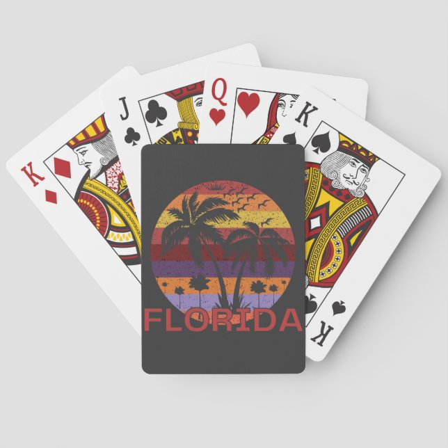 Vintage Florida USA Summer Beach Poker Cards (Back)