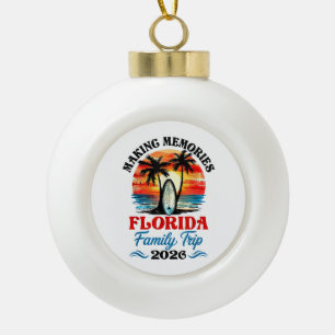 Vintage Florida Vacation Family Trip 2026 Ceramic Ball Christmas Ornament