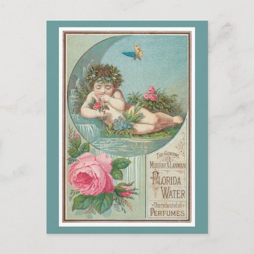 Vintage Florida Water Ad with Cherub 1888 Postcard