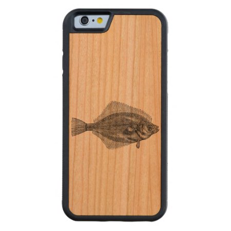 Vintage Flounder Fish Aquatic Customized Template Carved Cherry Iphone